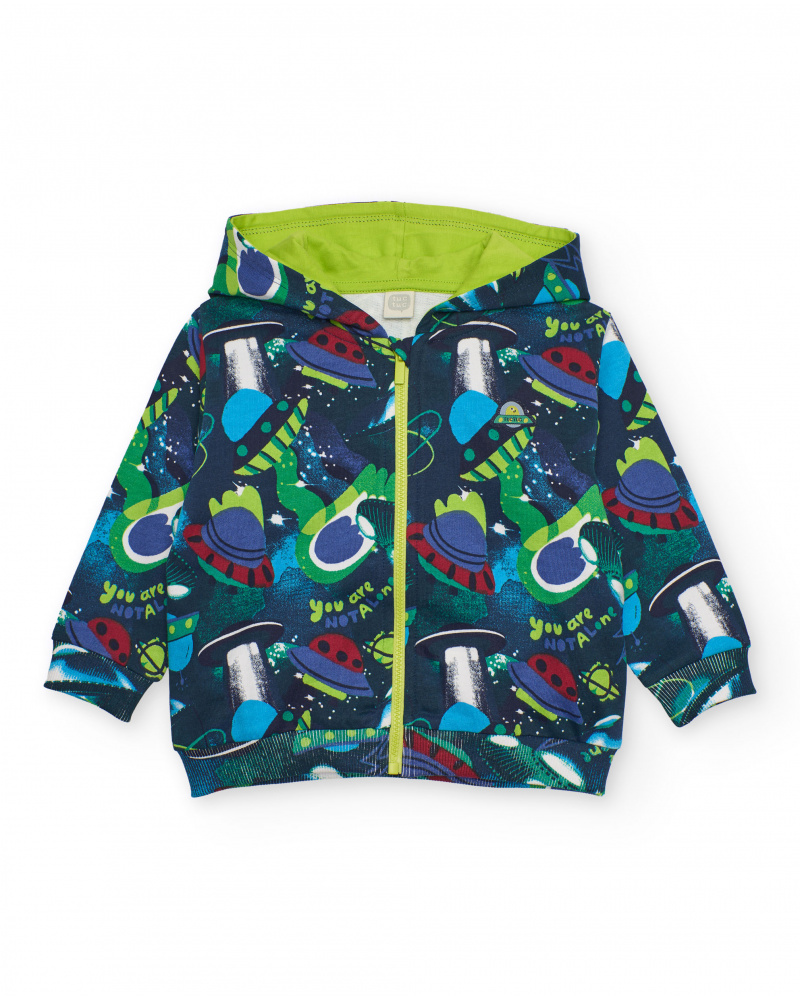 Kids’ hoodie with spaceship print