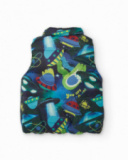 Reversible padded vest for boys with spaceship print Reversible padded vest for boys with spaceship print