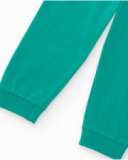 Boys' green knit pajamas with a fun monster print.