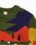 Boys' multicolor knit sweater with dragon design.