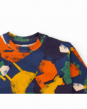 Boys' sweatshirt with colorful geometric animal print.