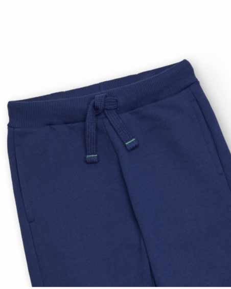 Boys' navy blue sports set with green and yellow details.