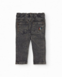 Trousers for boy in washed grey with tool prints
