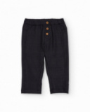 Dark grey trousers for boy with decorative buttons