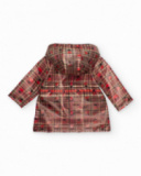 Girl’s checked raincoat with colorful hearts