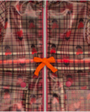 Girl’s checked raincoat with colorful hearts