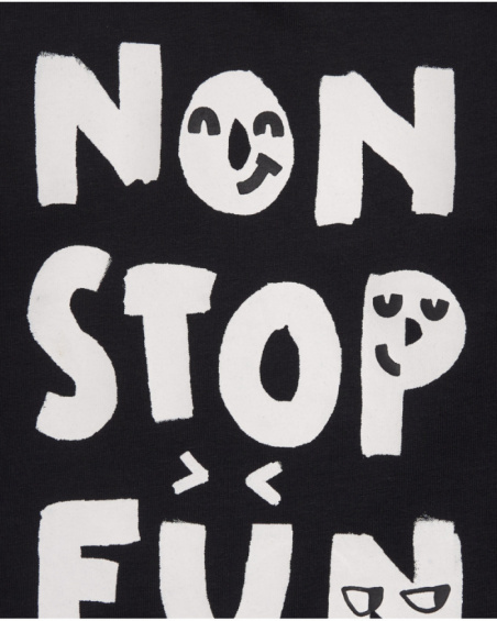 Long sleeve t-shirt for boy in black with graphic print