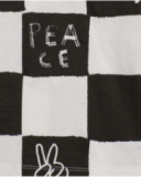 Long-sleeved t-shirt for boy in black and white with graphic print