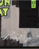 Sweatshirt for boy in black with grey print and fluorescent text