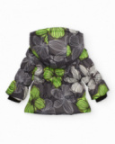 Girl’s jacket in grey with quilted floral print