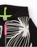 Hoodie for girl in black with floral print love flowers collection