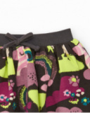 Brown skirt for girl with rainbow and tree print
