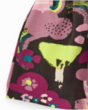 Brown skirt for girl with rainbow and tree print