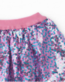Pink sequin skirt for girls with multicolor shine