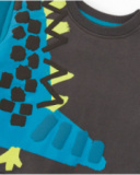 Boy’s sweatshirt and pants set in grey and blue with dragon detail