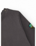 Boy’s sweatshirt in grey and blue with dinosaur print and 3D details