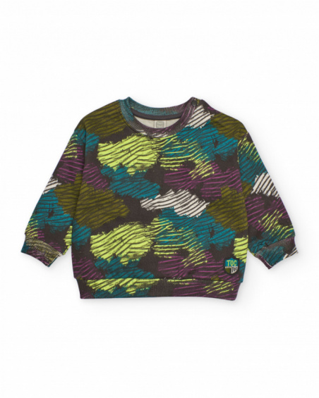 Multicolor sweatshirt for boys with abstract print