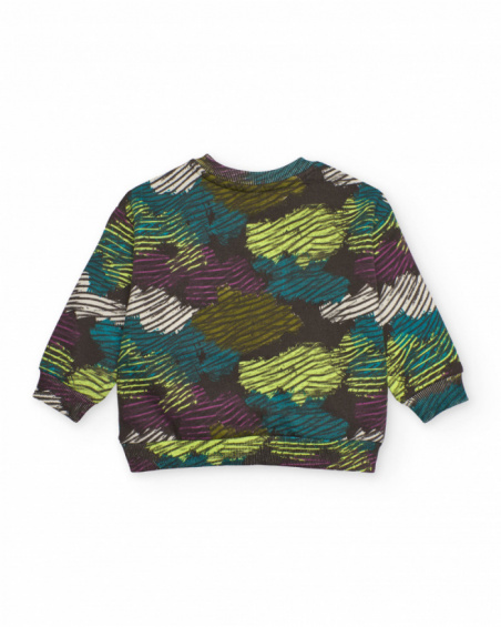 Multicolor sweatshirt for boys with abstract print
