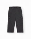 Boy’s cargo pants in dark grey with side pockets