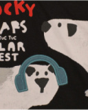 Long-sleeved t-shirt for boys in black with polar bear print.