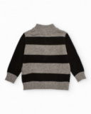 Knit sweater for boys with stripes and zipper.