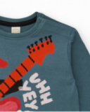 Long-sleeved t-shirt for boys with guitarist bird print.