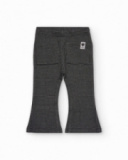 Girls’ flared pants in black gingham