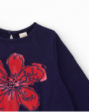Navy blue girl’s sweatshirt with floral print