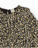 Girls’ dress with animal print in earthy tones
