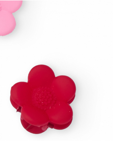 Flower-shaped hair clips for girls in assorted colors