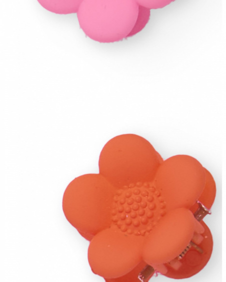 Flower-shaped hair clips for girls in assorted colors