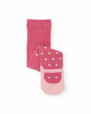 Tights for newborn in pink tones with hearts design