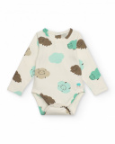 Two-pack of long-sleeve bodysuits for baby boy with sheep print