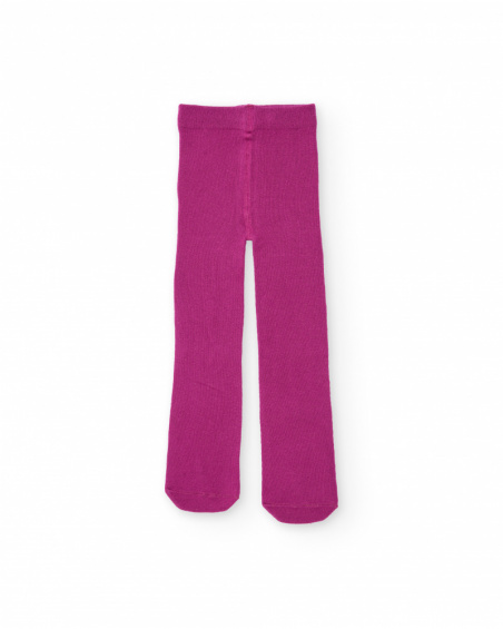 Pack of two girls' tights in fuchsia and green with printed design.