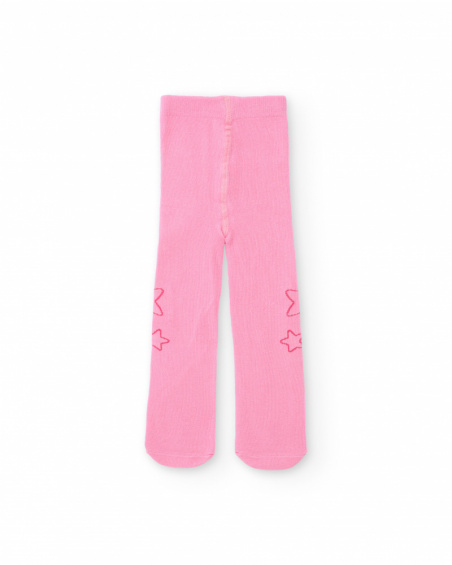 Pack of two tights for girls in navy blue and pink with star details.
