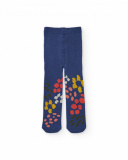 Pack of tights for baby girl in coral and navy with graphic designs