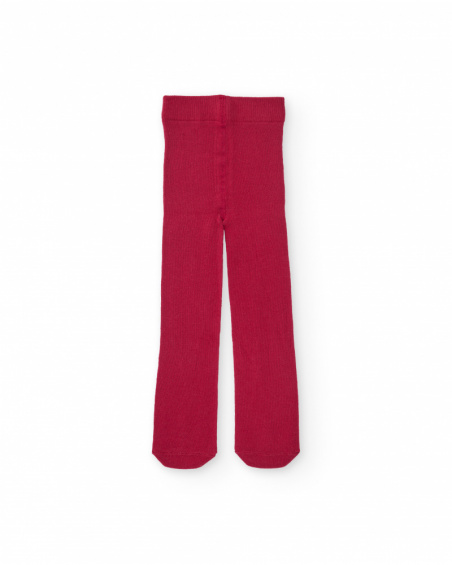 Tights pack for girl in red and navy with heart design
