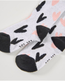 Girls’ white and black sock pack with floral and heart print