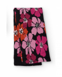 Girl’s black scarf with colorful floral print