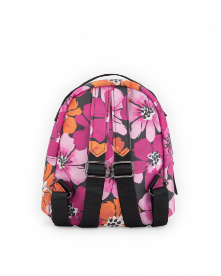 Girls’ backpack with multicolor floral print