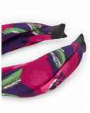Headband for girls with floral print in shades of red.