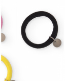 Hair ties for girls in assorted colors with metal charm