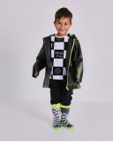 Cargo trousers for boy in washed black with multiple pockets