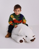 Boys' multicolor knit sweater with dragon design.