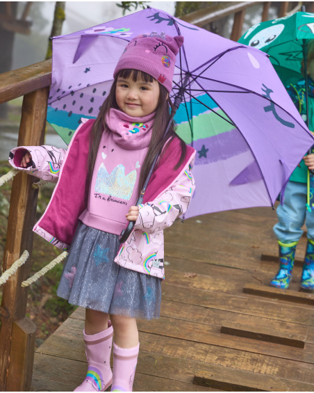 Sweatshirt dress for girl in pink with ruffle and glitter tulle skirt