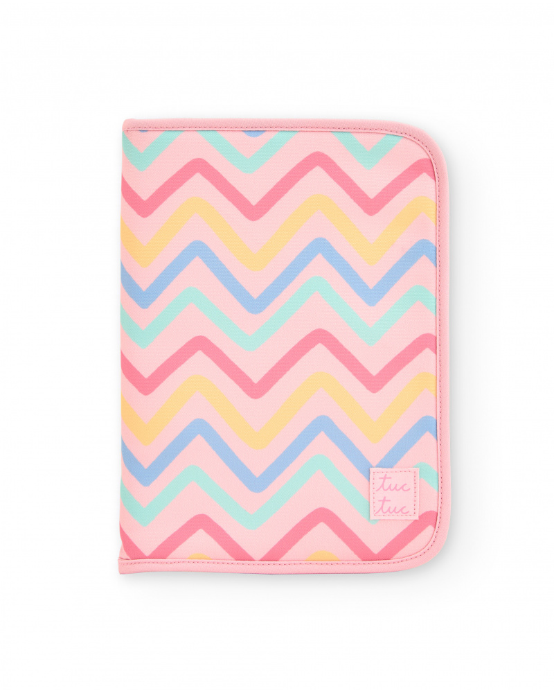 Baby document holder with multicolour zigzag print