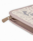 Baby document holder with giraffe print in neutral tones
