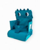 Portable travel highchair with blue dinosaur design