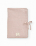 Baby document holder with beige polka dot design