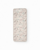 Stroller liner with giraffe print in neutral tones